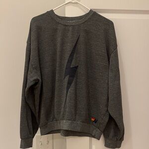 Aviator Nation Charcoal Sweatshirt with Lightning Bolt